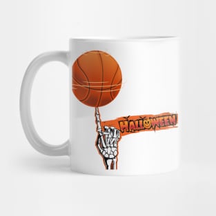 Funny Vintage Halloween Skeleton Basketball Mug